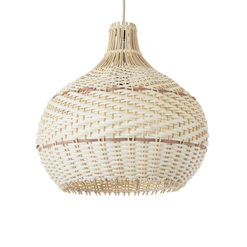 GLOBOSTAR® SANTACRUZ 01950 Boho Κρεμαστό Φωτιστικό Οροφής με Ντουί 1 x E27 AC 220-240V IP20 - Μπεζ & Καφέ - Μ40 x Π40 x Υ40cm