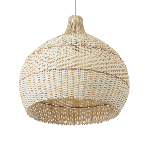 GLOBOSTAR® SANTACRUZ 01951 Boho Κρεμαστό Φωτιστικό Οροφής με Ντουί 1 x E27 AC 220-240V IP20 - Μπεζ & Καφέ - Μ60 x Π60 x Υ60cm