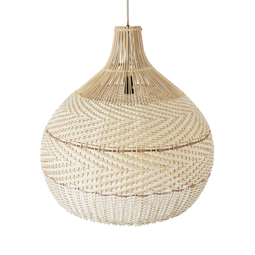 GLOBOSTAR® SANTACRUZ 01951 Boho Κρεμαστό Φωτιστικό Οροφής με Ντουί 1 x E27 AC 220-240V IP20 - Μπεζ & Καφέ - Μ60 x Π60 x Υ60cm