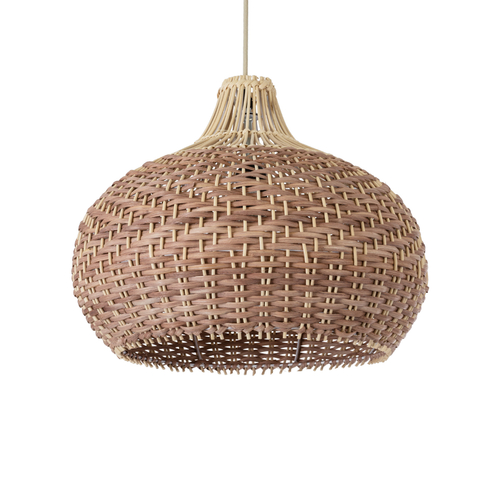 GLOBOSTAR® PANAMA 01952 Boho Κρεμαστό Φωτιστικό Οροφής με Ντουί 1 x E27 AC 220-240V IP20 - Μπεζ & Καφέ - Μ40 x Π40 x Υ34cm