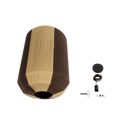 GLOBOSTAR® SALERNO 02076 Boho Κρεμαστό Φωτιστικό Οροφής με Ντουί 1 x E27 AC 220-240V IP20 - Μπεζ & Καφέ - Μ50 x Π50 x Υ80cm