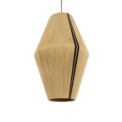 GLOBOSTAR® SALERNO 02077 Boho Κρεμαστό Φωτιστικό Οροφής με Ντουί 1 x E27 AC 220-240V IP20 - Μπεζ & Μαύρο - Μ50 x Π50 x Υ80cm