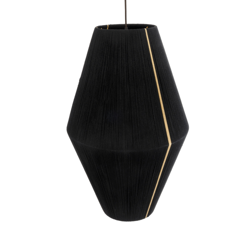 GLOBOSTAR® SALERNO 02078 Boho Κρεμαστό Φωτιστικό Οροφής με Ντουί 1 x E27 AC 220-240V IP20 - Μαύρο & Μπεζ - Μ50 x Π50 x Υ80cm