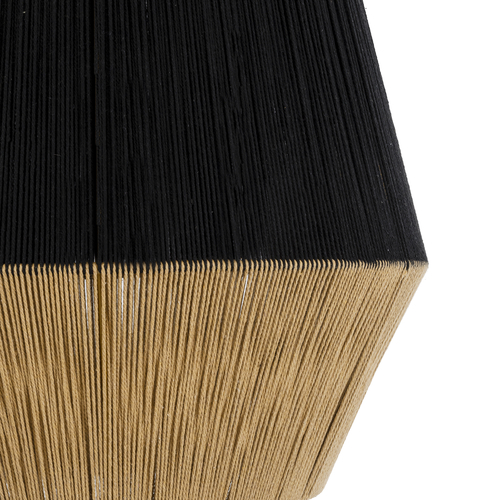 GLOBOSTAR® SALERNO 02080 Boho Κρεμαστό Φωτιστικό Οροφής με Ντουί 1 x E27 AC 220-240V IP20 - Μαύρο & Μπεζ - Μ50 x Π50 x Υ80cm