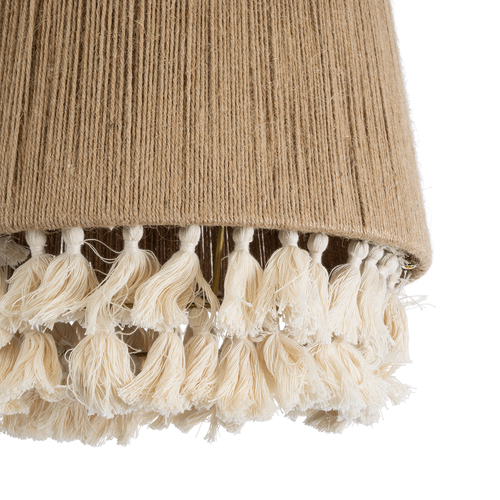 GLOBOSTAR® PUERTORICO 02092 Boho Κρεμαστό Φωτιστικό Οροφής με Ντουί 1 x E27 AC 220-240V IP20 - Μπεζ & Λευκό - Μ40 x Π40 x Υ45cm