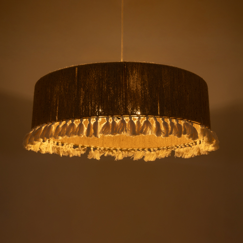GLOBOSTAR® PUERTORICO 02095 Boho Κρεμαστό Φωτιστικό Οροφής με Ντουί 3 x E27 AC 220-240V IP20 - Μπεζ - Μ80 x Π80 x Υ27cm