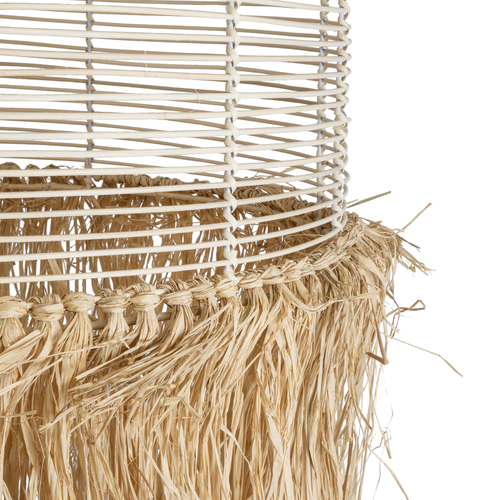 GLOBOSTAR® BASSETERRE 02163 Boho Κρεμαστό Φωτιστικό Οροφής με Ντουί 1 x E27 AC 220-240V IP20 - Μπεζ & Καφέ - Μ70 x Π70 x Υ170cm