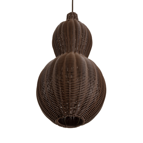 GLOBOSTAR® KINGSTOWN 02169 Boho Κρεμαστό Φωτιστικό Οροφής με Ντουί 1 x E27 AC 220-240V IP20 - Καφέ - Μ30 x Π30 x Υ60cm