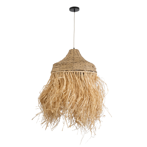 GLOBOSTAR® PORTOFERRAIO 02185 Boho Κρεμαστό Φωτιστικό Οροφής με Ντουί 1 x E27 AC 220-240V IP20 - Μπεζ - Μ50 x Π50 x Υ80cm