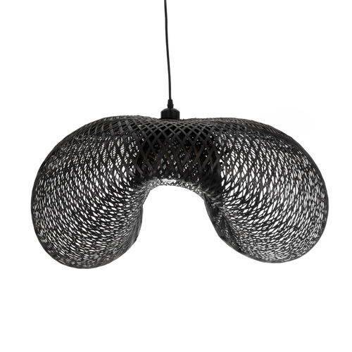 GLOBOSTAR® MEXICO 02203 Boho Κρεμαστό Φωτιστικό Οροφής με Ντουί 1 x E27 AC 220-240V IP20 - Μαύρο - Μ100 x Π62 x Υ33cm