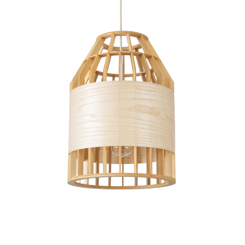 GLOBOSTAR® GALIA 02219 Boho Κρεμαστό Φωτιστικό Οροφής με Ντουί 1 x E27 AC 220-240V IP20 - Μπεζ & Καφέ - Μ30 x Π30 x Υ40cm