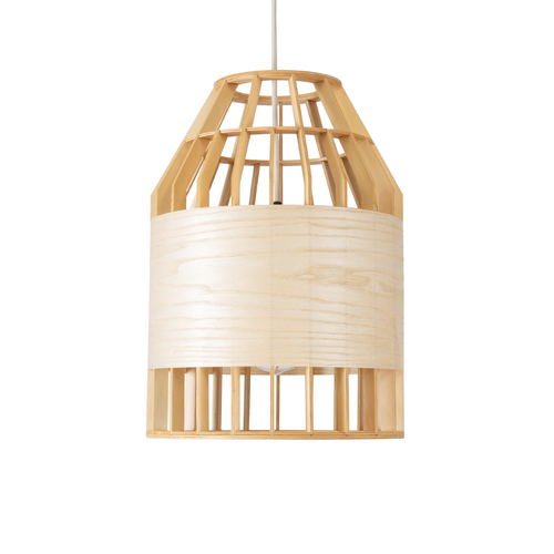 GLOBOSTAR® GALIA 02219 Boho Κρεμαστό Φωτιστικό Οροφής με Ντουί 1 x E27 AC 220-240V IP20 - Μπεζ & Καφέ - Μ30 x Π30 x Υ40cm