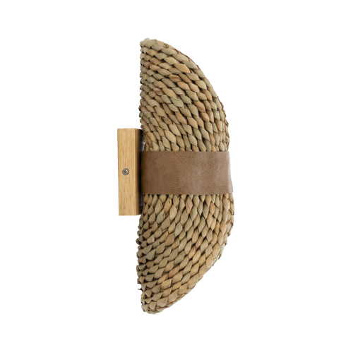 GLOBOSTAR® GUAVA 02222 Boho Φωτιστικό Τοίχου - Απλίκα με Ντουί 2 x G9 AC 220-240V IP20 - Μπεζ & Καφέ - Μ11 x Π13 x Υ30cm