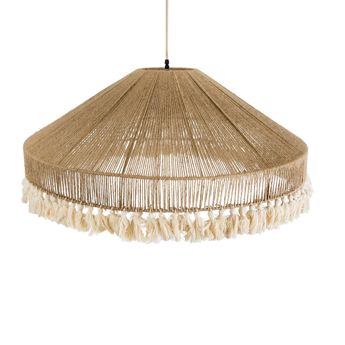 GLOBOSTAR® PUERTORICO 02099 Boho Κρεμαστό Φωτιστικό Οροφής με Ντουί 3 x E27 AC 220-240V IP20 - Μπεζ & Λευκό - Μ80 x Π80 x Υ35cm