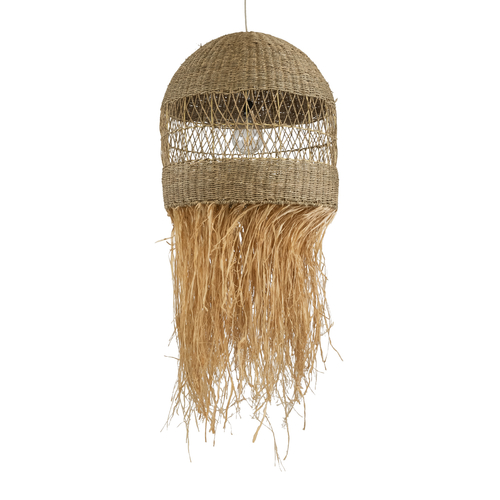 GLOBOSTAR® SAINTLUCIA 02161 Boho Κρεμαστό Φωτιστικό Οροφής με Ντουί 1 x E27 AC 220-240V IP20 - Μπεζ - Μ66 x Π66 x Υ120cm