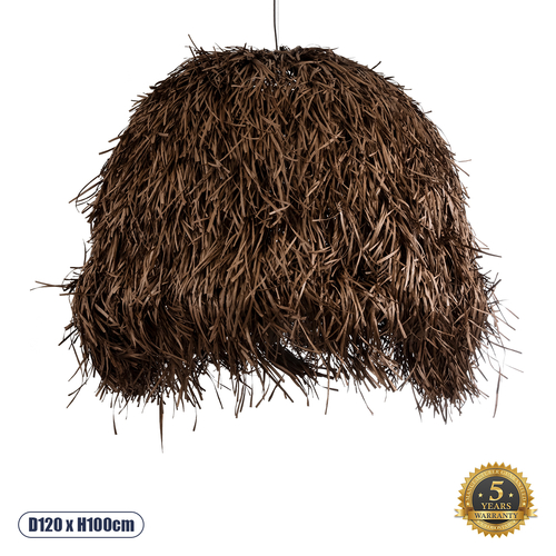 GLOBOSTAR® GUADELOUPE 02295 Boho Κρεμαστό Φωτιστικό Οροφής με Ντουί 1 x E27 AC 220-240V IP20 - Καφέ - Μ120 x Π120 x Υ100cm