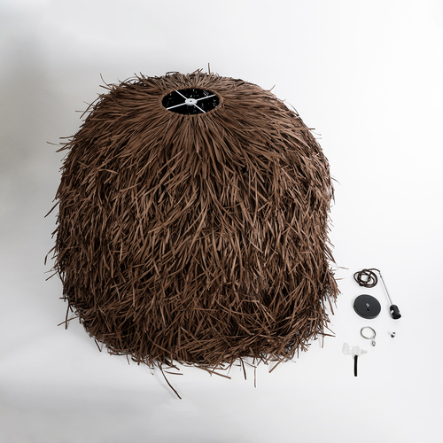 GLOBOSTAR® GUADELOUPE 02295 Boho Κρεμαστό Φωτιστικό Οροφής με Ντουί 1 x E27 AC 220-240V IP20 - Καφέ - Μ120 x Π120 x Υ100cm