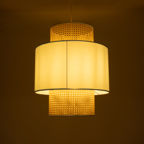 GLOBOSTAR® SAIGE 02045 Boho Κρεμαστό Φωτιστικό Οροφής με Ντουί 1 x E27 AC 220-240V IP20 - Γαλάζιο & Μπεζ - Μ50 x Π50 x Υ60cm