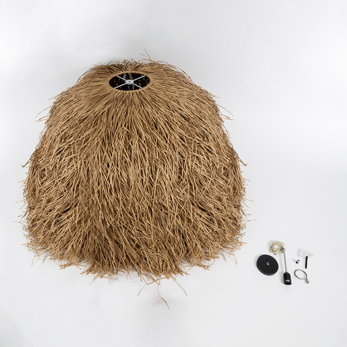 GLOBOSTAR® GUADELOUPE 02159 Boho Κρεμαστό Φωτιστικό Οροφής με Ντουί 1 x E27 AC 220-240V IP20 - Μπεζ - Μ120 x Π120 x Υ100cm