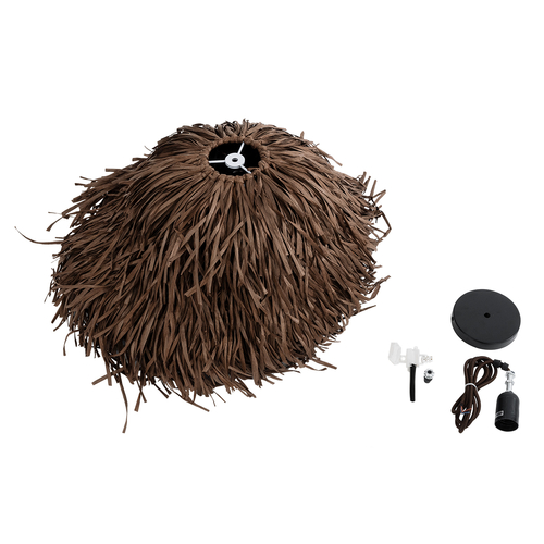 GLOBOSTAR® GUADELOUPE 02293 Boho Κρεμαστό Φωτιστικό Οροφής με Ντουί 1 x E27 AC 220-240V IP20 - Καφέ - Μ50 x Π50 x Υ40cm