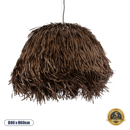 GLOBOSTAR® GUADELOUPE 02294 Boho Κρεμαστό Φωτιστικό Οροφής με Ντουί 1 x E27 AC 220-240V IP20 - Καφέ - Μ80 x Π80 x Υ60cm