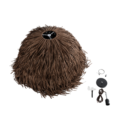 GLOBOSTAR® GUADELOUPE 02294 Boho Κρεμαστό Φωτιστικό Οροφής με Ντουί 1 x E27 AC 220-240V IP20 - Καφέ - Μ80 x Π80 x Υ60cm