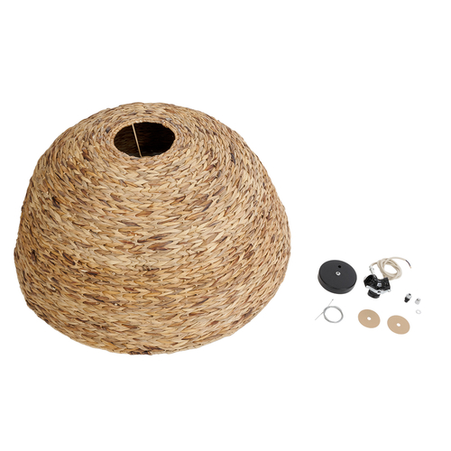 GLOBOSTAR® MANGATA 01848 Boho Κρεμαστό Φωτιστικό Οροφής με Ντουί 1 x E27 AC 220-240V IP20 - Καφέ - Μ90 x Π90 x Υ40cm