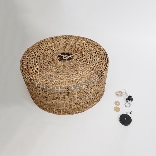 GLOBOSTAR® MANGATA 01850 Boho Κρεμαστό Φωτιστικό Οροφής με Ντουί 1 x E27 AC 220-240V IP20 - Καφέ - Μ90 x Π90 x Υ40cm