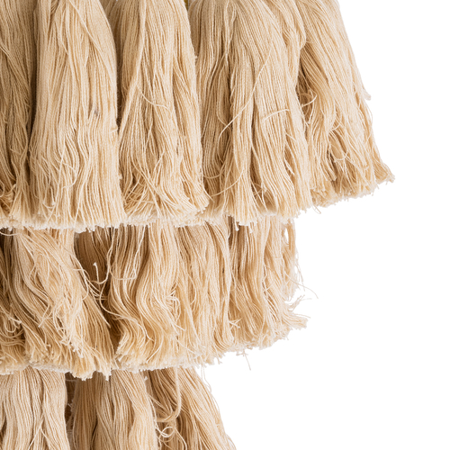 GLOBOSTAR® MISSOULA 02084 Boho Κρεμαστό Φωτιστικό Οροφής με Ντουί 1 x E27 AC 220-240V IP20 - Μπεζ & Χρυσό - Μ30 x Π30 x Υ40cm