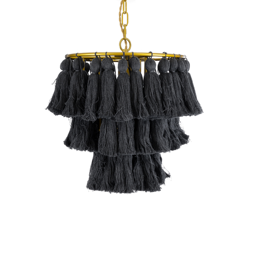 GLOBOSTAR® MISSOULA 02087 Boho Κρεμαστό Φωτιστικό Οροφής με Ντουί 1 x E27 AC 220-240V IP20 - Μαύρο & Χρυσό - Μ30 x Π30 x Υ40cm