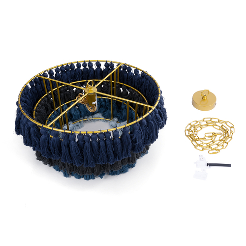 GLOBOSTAR® MISSOULA 02089 Boho Κρεμαστό Φωτιστικό Οροφής με Ντουί 1 x E27 AC 220-240V IP20 - Πολύχρωμο - Μ60 x Π60 x Υ40cm