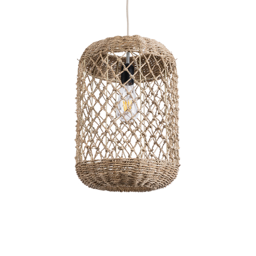 GLOBOSTAR® ECUADOR 02117 Boho Κρεμαστό Φωτιστικό Οροφής με Ντουί 1 x E27 AC 220-240V IP20 - Μπεζ - Μ28 x Π28 x Υ40cm