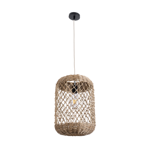 GLOBOSTAR® ECUADOR 02117 Boho Κρεμαστό Φωτιστικό Οροφής με Ντουί 1 x E27 AC 220-240V IP20 - Μπεζ - Μ28 x Π28 x Υ40cm