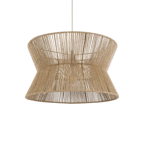 GLOBOSTAR® BISBEE 02204 Boho Κρεμαστό Φωτιστικό Οροφής με Ντουί 1 x E27 AC 220-240V IP20 - Μπεζ - Μ50 x Π50 x Υ28cm