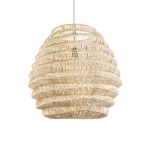 GLOBOSTAR® OREGON 02206 Boho Κρεμαστό Φωτιστικό Οροφής με Ντουί 1 x E27 AC 220-240V IP20 - Μπεζ - Μ60 x Π60 x Υ56cm