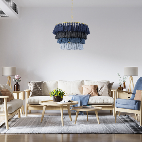 GLOBOSTAR® MISSOULA 02089 Boho Κρεμαστό Φωτιστικό Οροφής με Ντουί 1 x E27 AC 220-240V IP20 - Πολύχρωμο - Μ60 x Π60 x Υ40cm