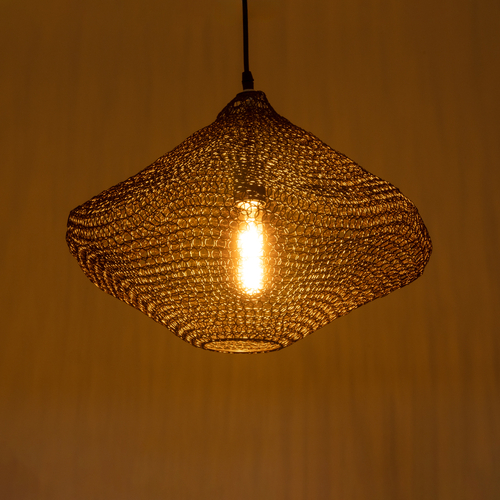 GLOBOSTAR® KENTUCKY 01863 Vintage Κρεμαστό Φωτιστικό Οροφής με Ντουί 1 x E27 AC 220-240V IP20 - Καφέ - Μ40 x Π40 x Υ30cm