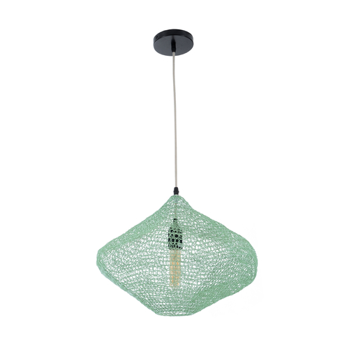 GLOBOSTAR® KENTUCKY 01864 Vintage Κρεμαστό Φωτιστικό Οροφής με Ντουί 1 x E27 AC 220-240V IP20 - Τιρκουάζ - Μ40 x Π40 x Υ30cm