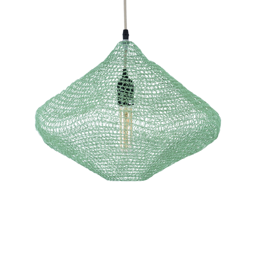 GLOBOSTAR® KENTUCKY 01864 Vintage Κρεμαστό Φωτιστικό Οροφής με Ντουί 1 x E27 AC 220-240V IP20 - Τιρκουάζ - Μ40 x Π40 x Υ30cm