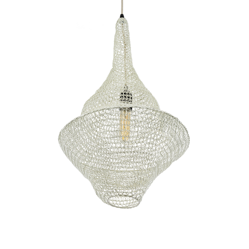 GLOBOSTAR® KENTUCKY 01871 Vintage Κρεμαστό Φωτιστικό Οροφής με Ντουί 1 x E27 AC 220-240V IP20 - Μπεζ - Μ35 x Π35 x Υ60cm