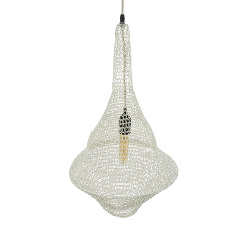 GLOBOSTAR® KENTUCKY 01871 Vintage Κρεμαστό Φωτιστικό Οροφής με Ντουί 1 x E27 AC 220-240V IP20 - Μπεζ - Μ35 x Π35 x Υ60cm