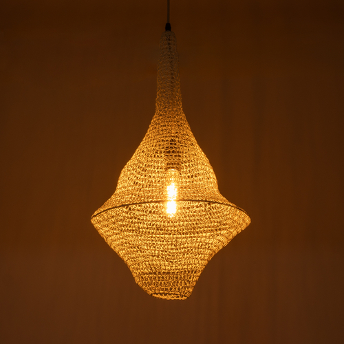 GLOBOSTAR® KENTUCKY 01871 Vintage Κρεμαστό Φωτιστικό Οροφής με Ντουί 1 x E27 AC 220-240V IP20 - Μπεζ - Μ35 x Π35 x Υ60cm