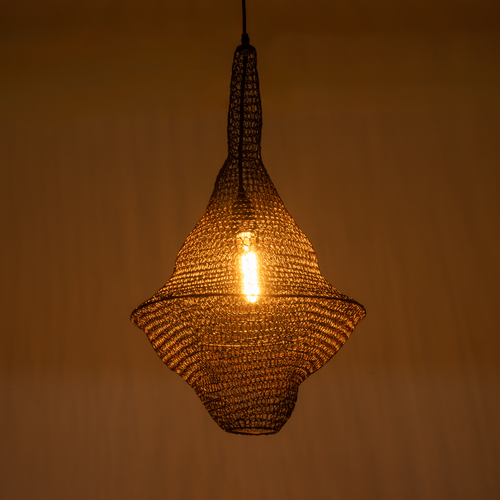 GLOBOSTAR® KENTUCKY 01872 Vintage Κρεμαστό Φωτιστικό Οροφής με Ντουί 1 x E27 AC 220-240V IP20 - Καφέ - Μ35 x Π35 x Υ60cm