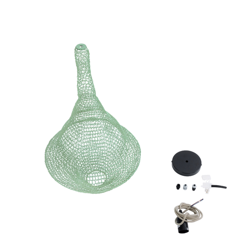 GLOBOSTAR® KENTUCKY 01873 Vintage Κρεμαστό Φωτιστικό Οροφής με Ντουί 1 x E27 AC 220-240V IP20 - Τιρκουάζ - Μ35 x Π35 x Υ60cm