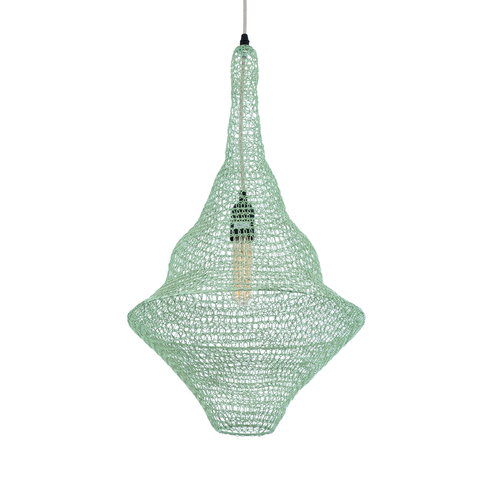 GLOBOSTAR® KENTUCKY 01873 Vintage Κρεμαστό Φωτιστικό Οροφής με Ντουί 1 x E27 AC 220-240V IP20 - Τιρκουάζ - Μ35 x Π35 x Υ60cm