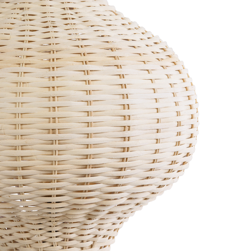 GloboStar® ALADDIN 02050 Boho Επιδαπέδιο Φωτιστικό Μονόφωτο 1 x E27 IP20 Μπεζ Ξύλο - Μ40 x Π40 x Υ120cm