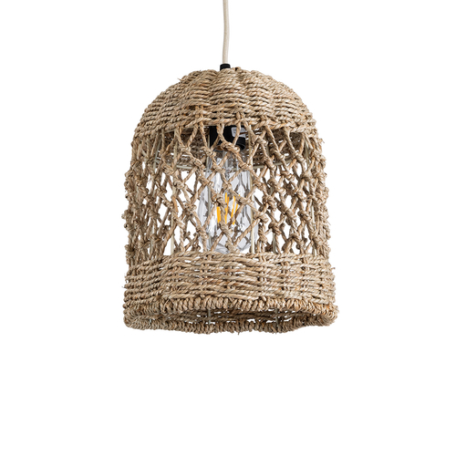 GLOBOSTAR® ECUADOR 02121 Boho Κρεμαστό Φωτιστικό Οροφής με Ντουί 1 x E27 AC 220-240V IP20 - Μπεζ - Μ20 x Π20 x Υ25cm