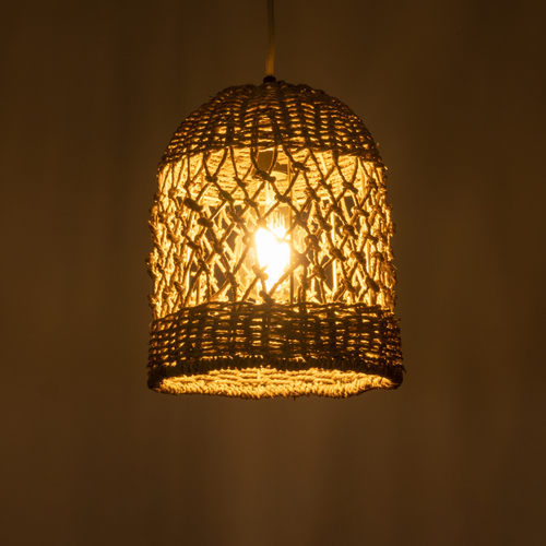 GLOBOSTAR® ECUADOR 02121 Boho Κρεμαστό Φωτιστικό Οροφής με Ντουί 1 x E27 AC 220-240V IP20 - Μπεζ - Μ20 x Π20 x Υ25cm