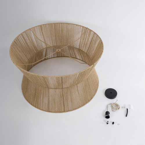 GLOBOSTAR® BISBEE 02205 Boho Κρεμαστό Φωτιστικό Οροφής με Ντουί 1 x E27 AC 220-240V IP20 - Μπεζ - Μ80 x Π80 x Υ48cm