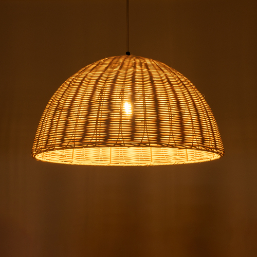 GLOBOSTAR® MONTANA 02378 Boho Κρεμαστό Φωτιστικό Οροφής με Ντουί 1 x E27 AC 220-240V IP20 - Μπεζ - Μ50 x Π50 x Υ25cm